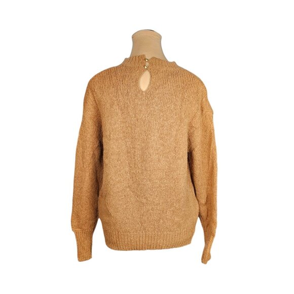 Mos Mosh Brown Metallic Embellished Pink Diamond Sweater Sz XS - Picture 4 of 7